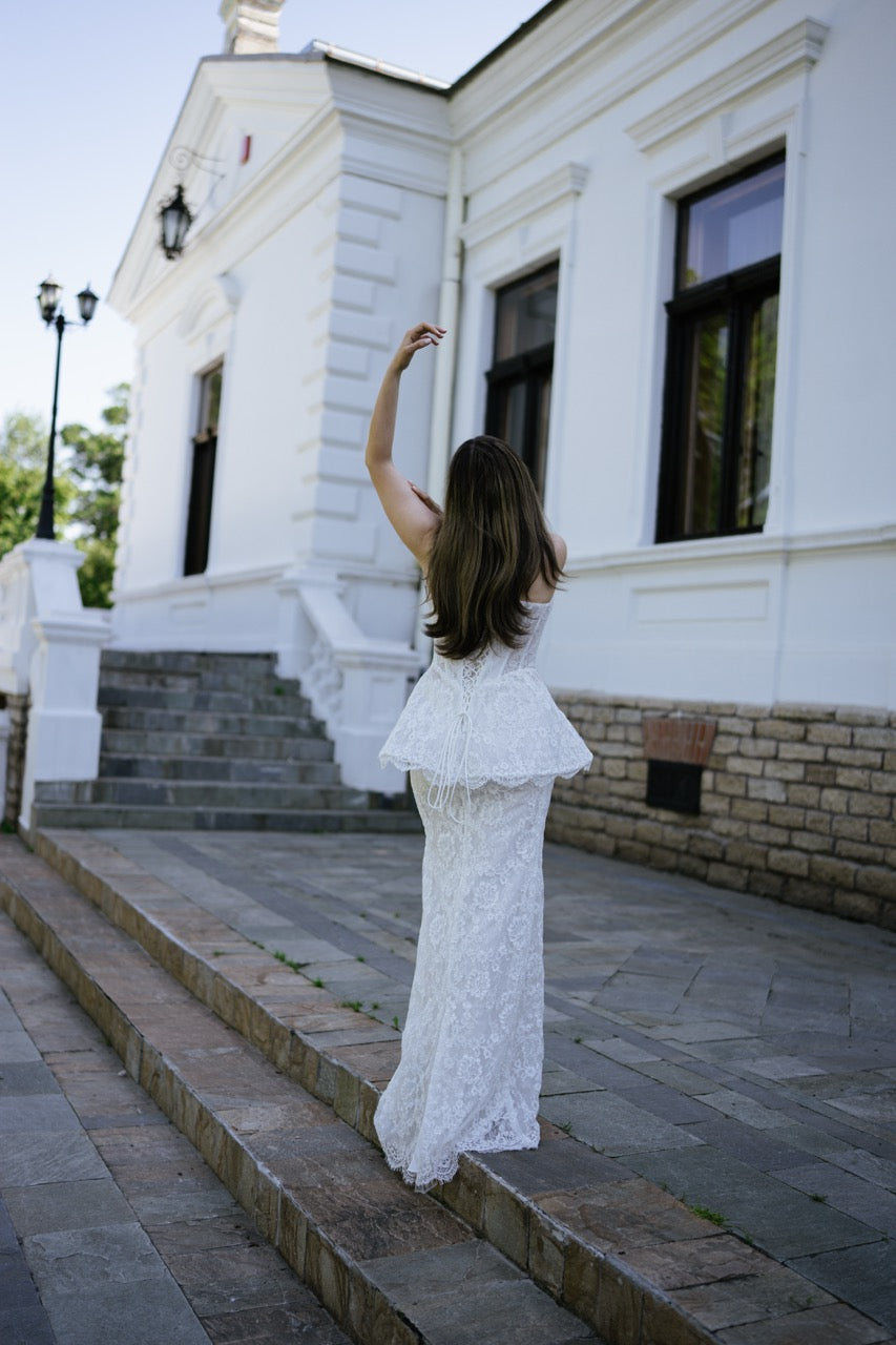 Luxury Lace Mermaid Wedding Dress with Corset Bodice and Choker