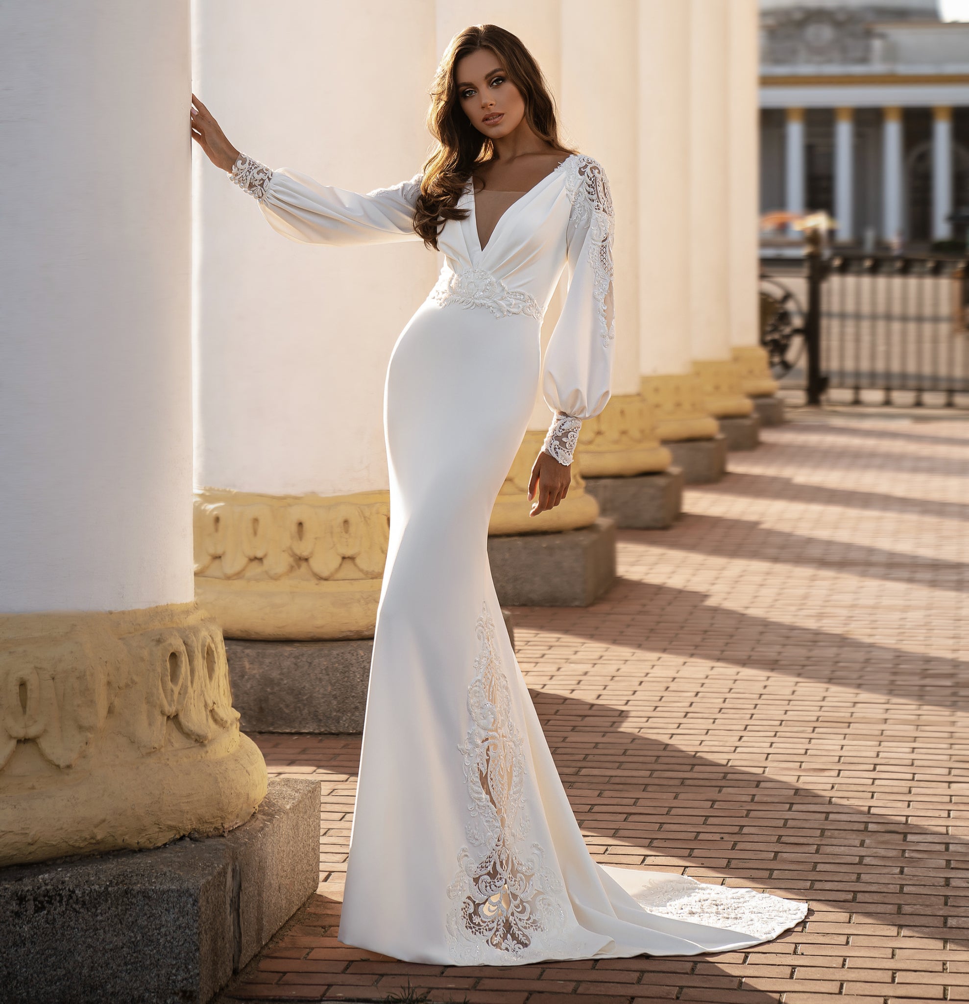 Boho Mermaid Lace Wedding Dress