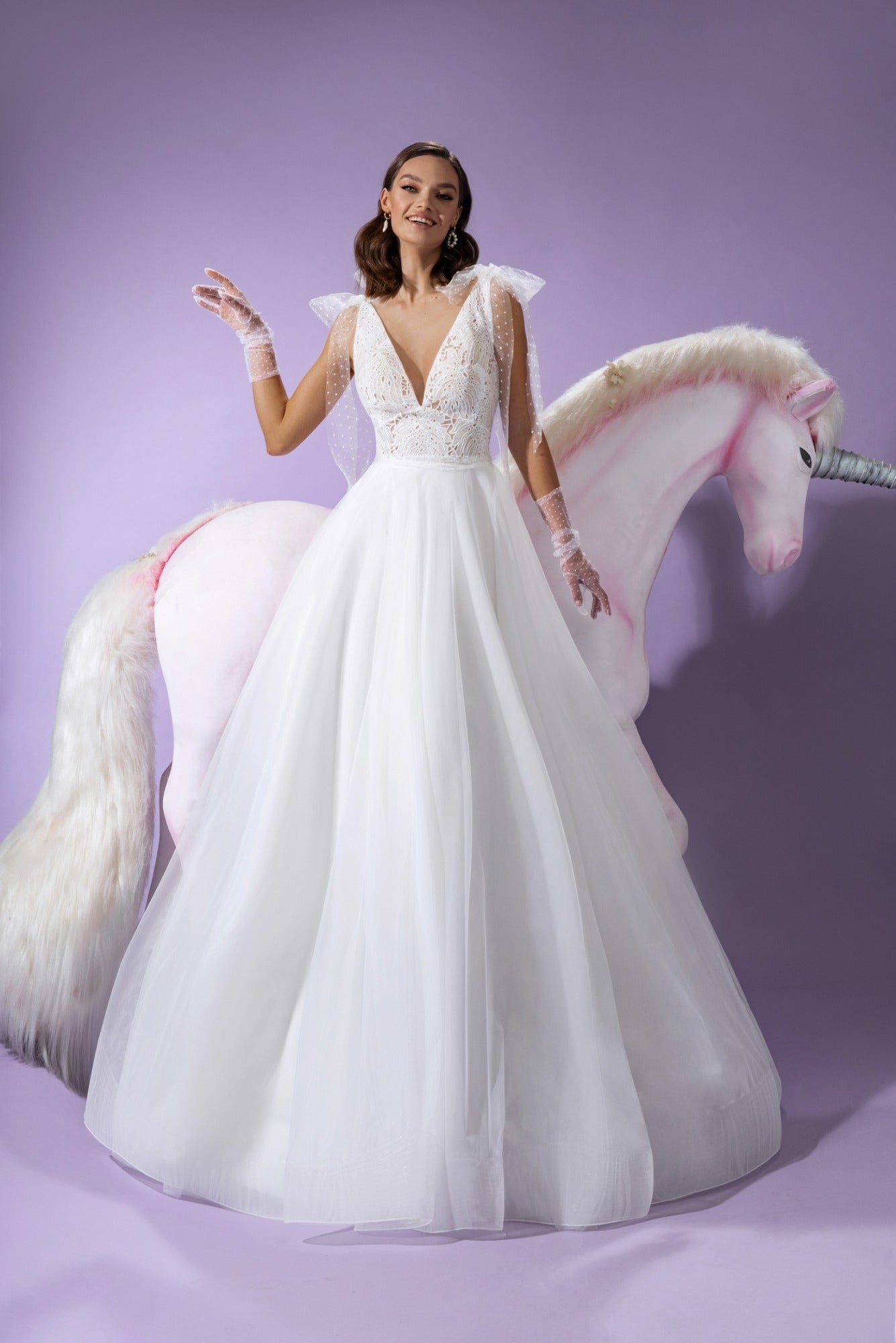 Boho Wedding Dress with Bows