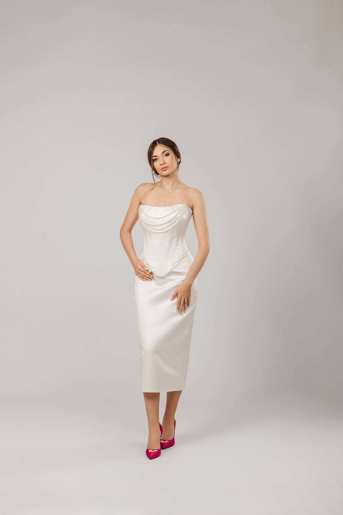 Civil Ceremony Set with Pearl Corset and Tapered Skirt