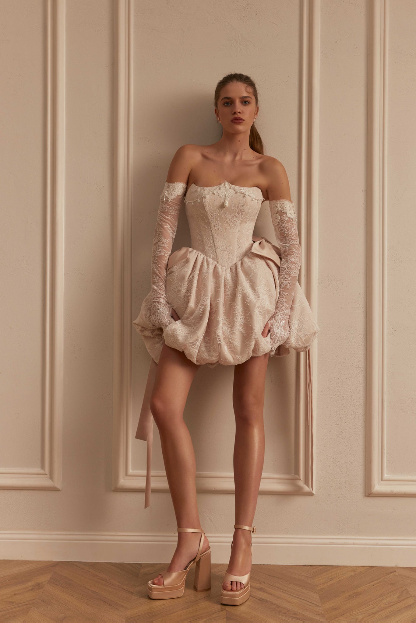 Civil Wedding Dresses Balloon Skirt