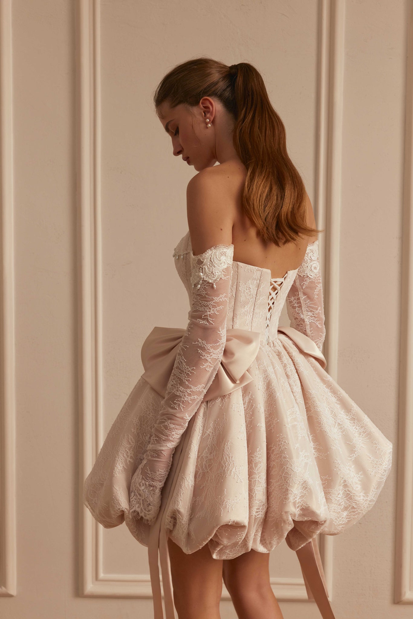 Civil Wedding Dresses Balloon Skirt