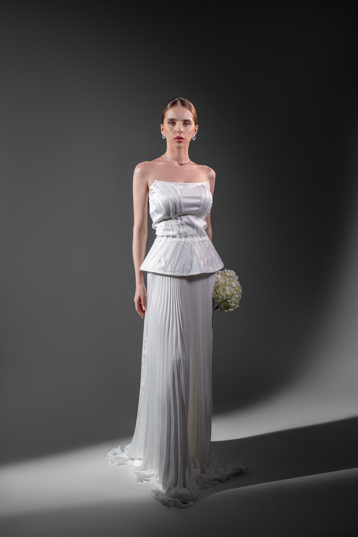 Elegant Wedding Dress with Pleats