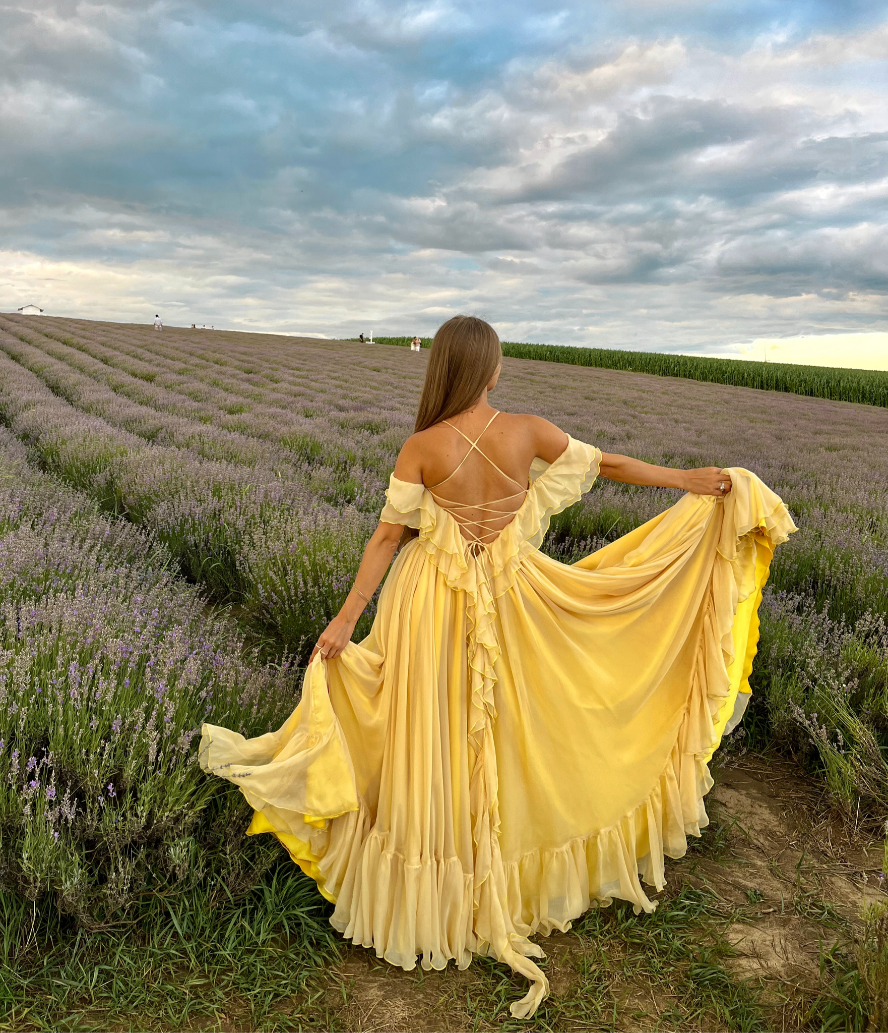 Evening Dress in Tulle with Lace-up Back