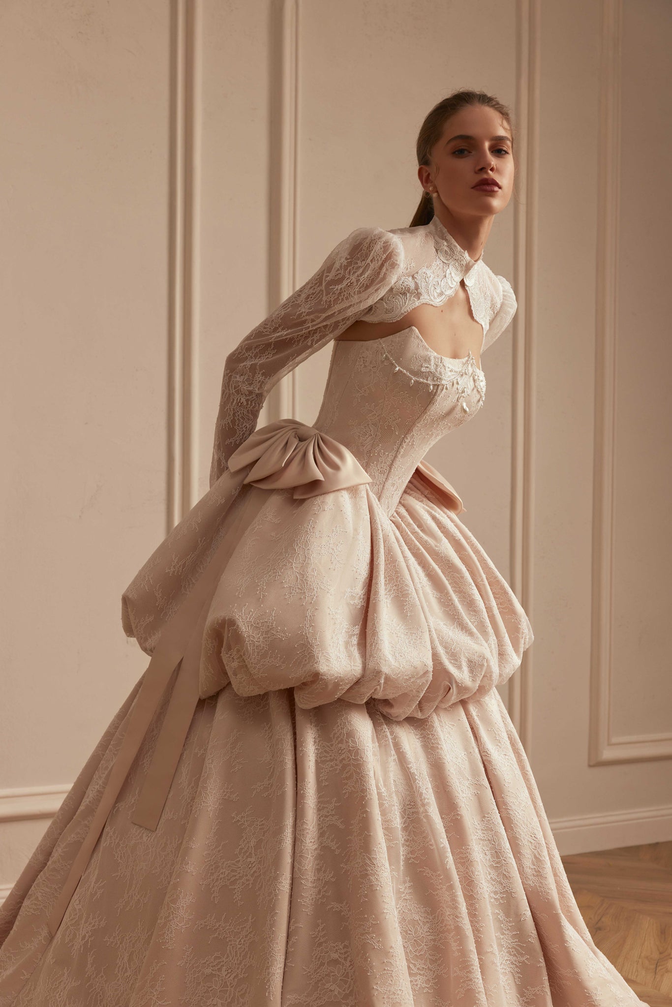 Gothic Blush Pink Wedding Dress