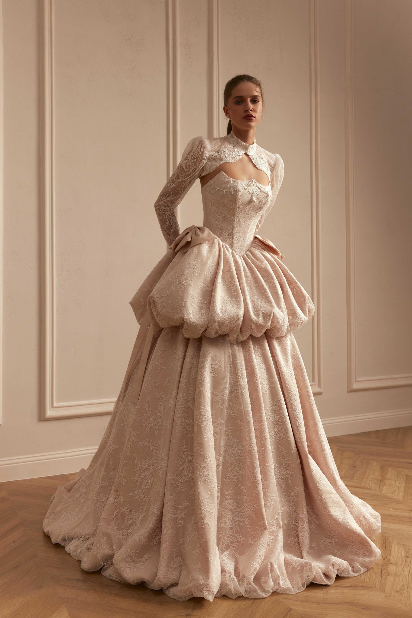 Gothic Blush Pink Wedding Dress
