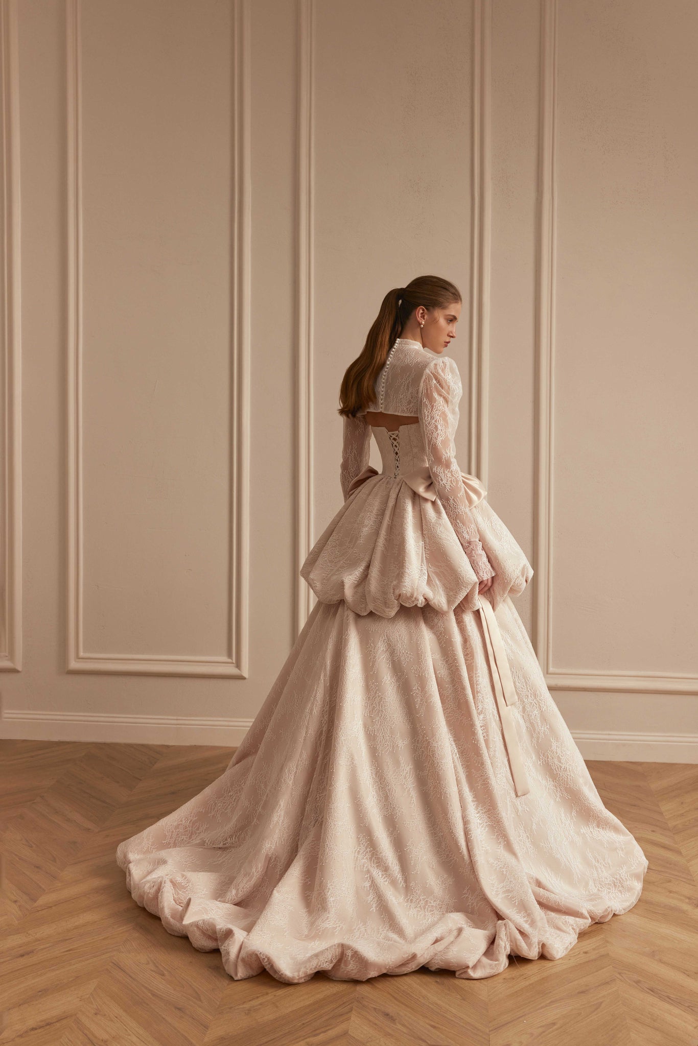Gothic Blush Pink Wedding Dress