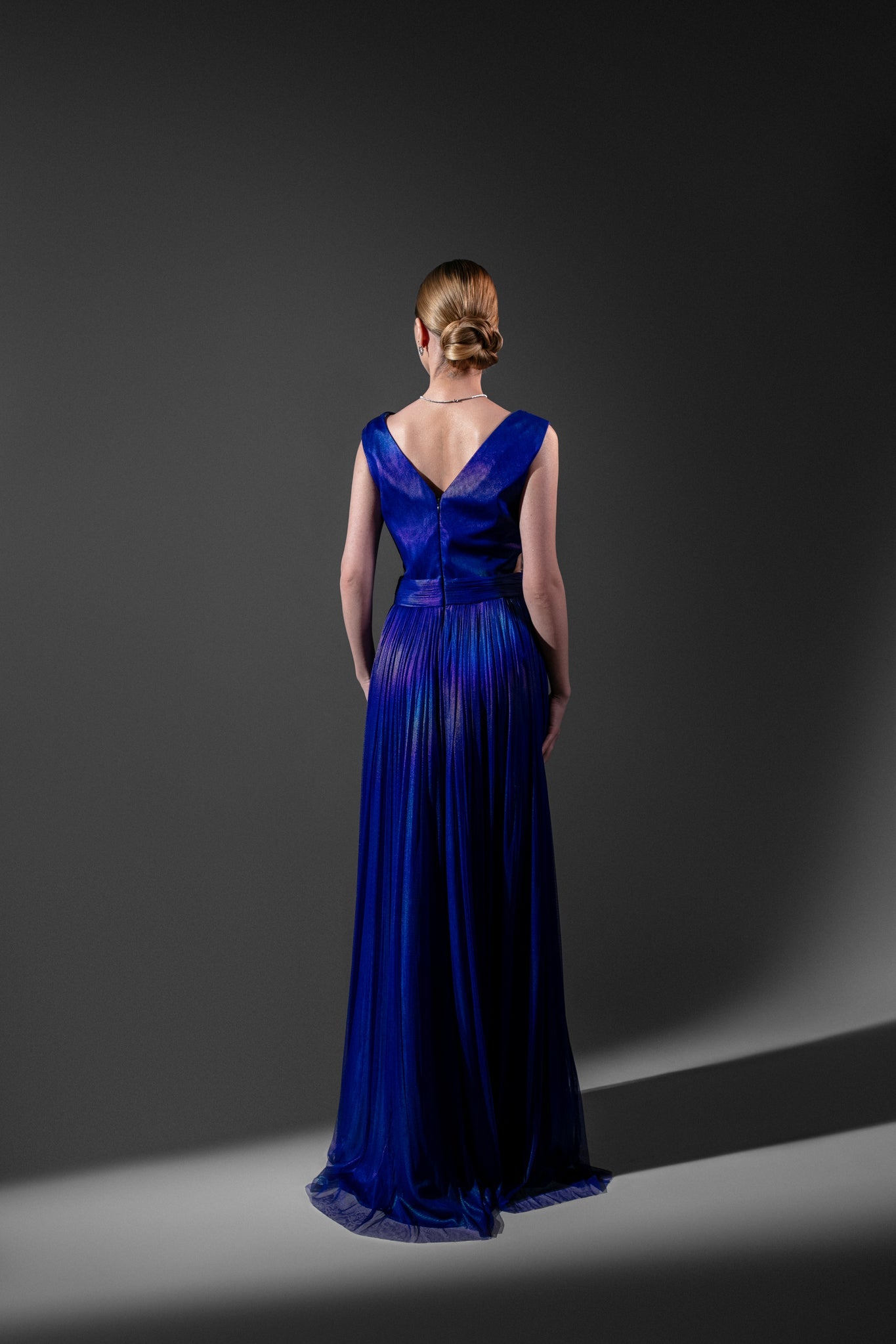 LONG SILK TULLE DRESS
