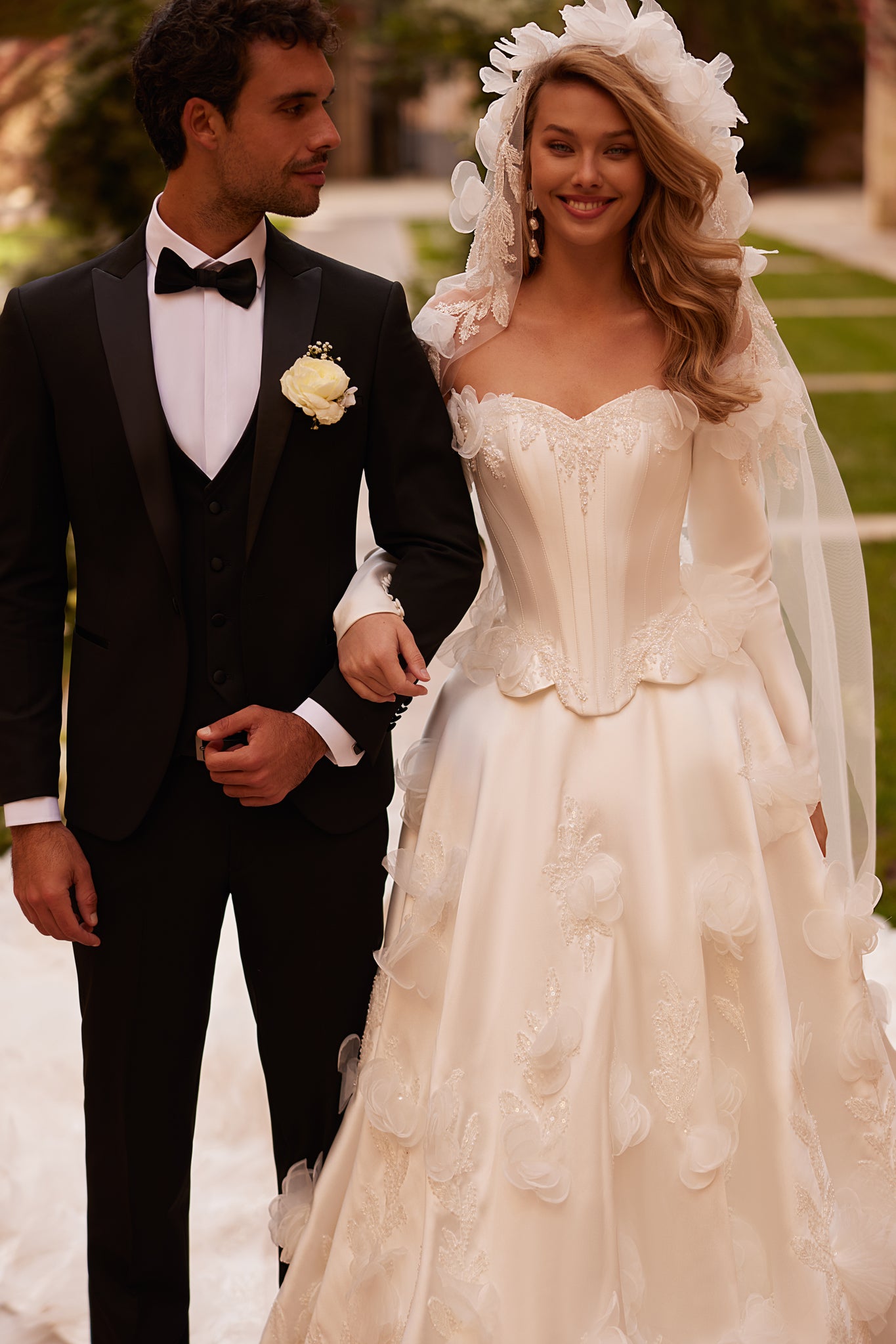 Luxury Satin Wedding Dress
