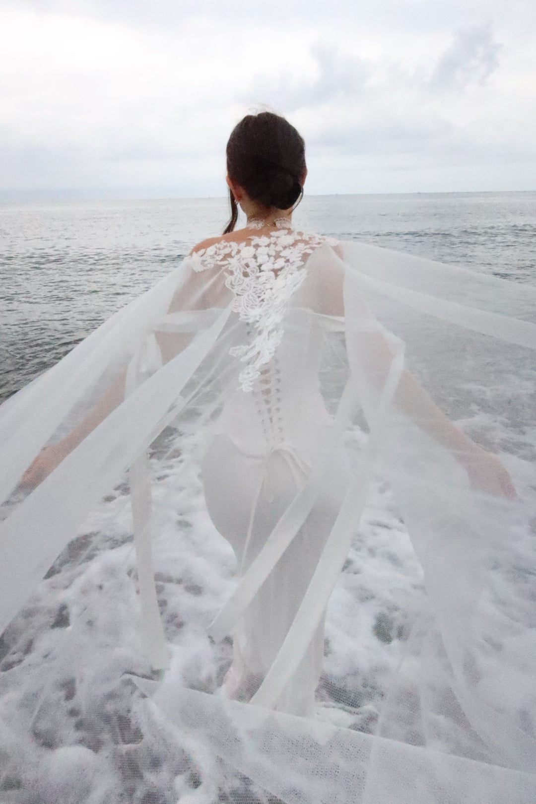 Mermaid Wedding Dress with Pearl Corset and Satin Skirt