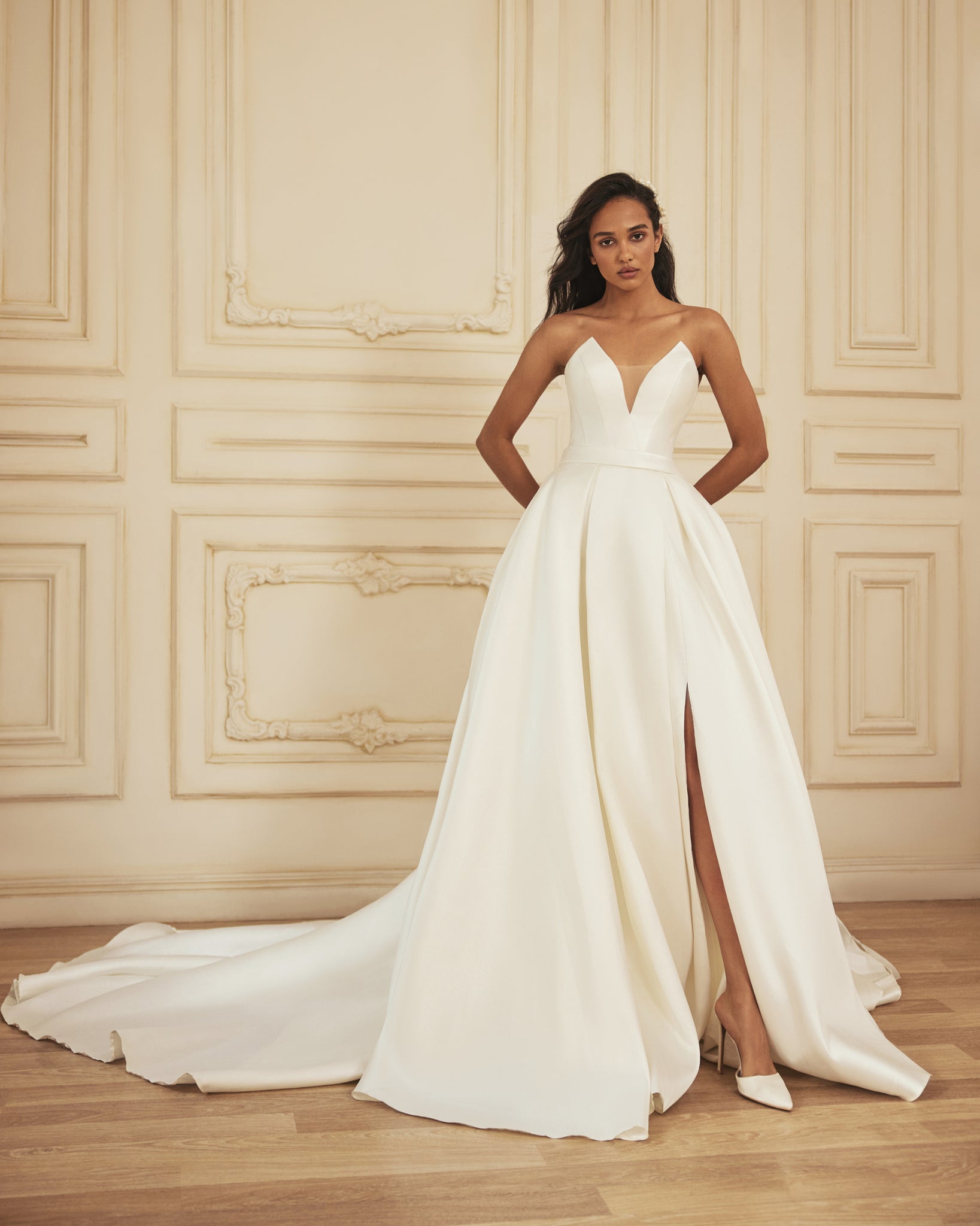 Mikado Wedding Dress with Bolero and Bow