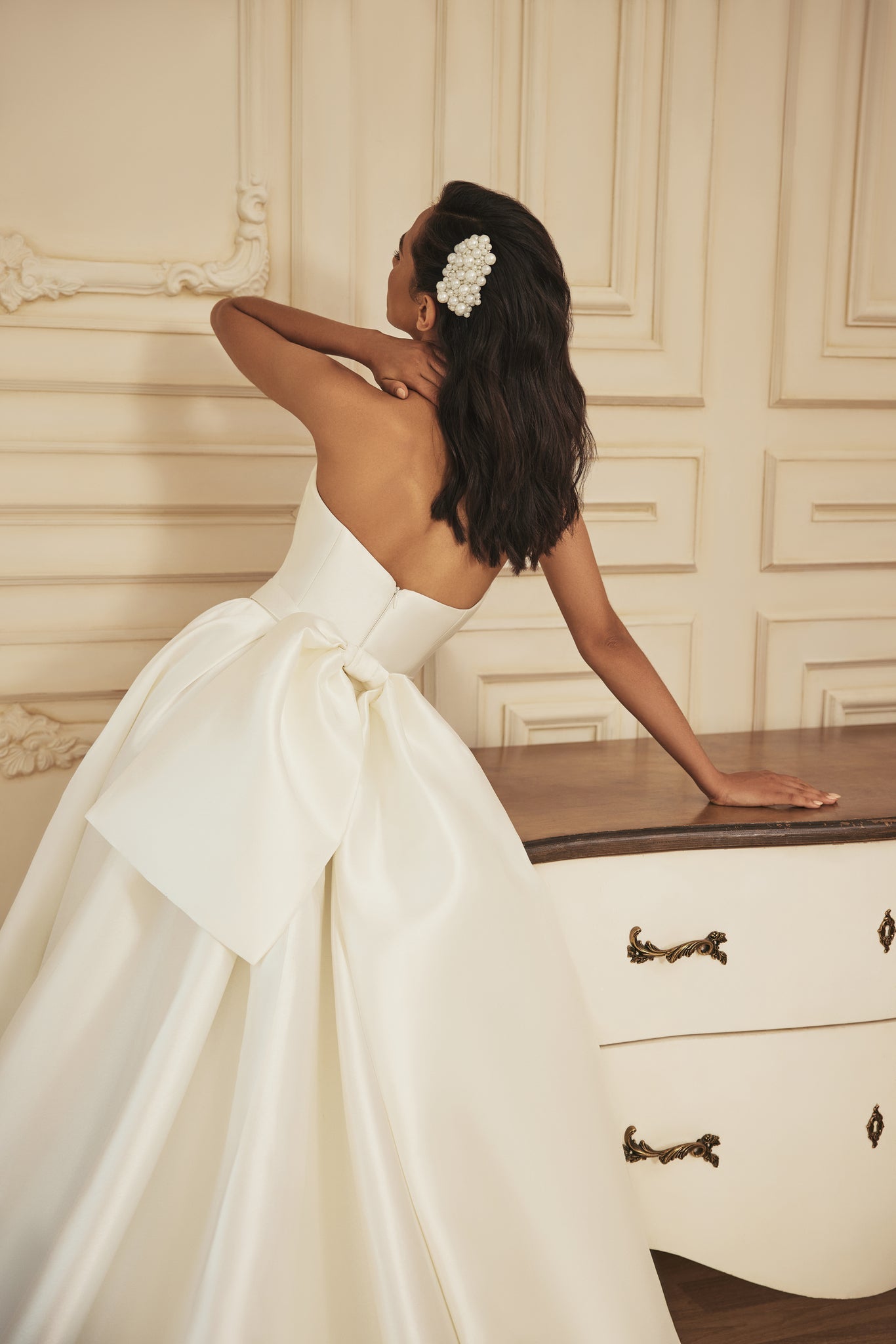 Mikado Wedding Dress with Bolero and Bow