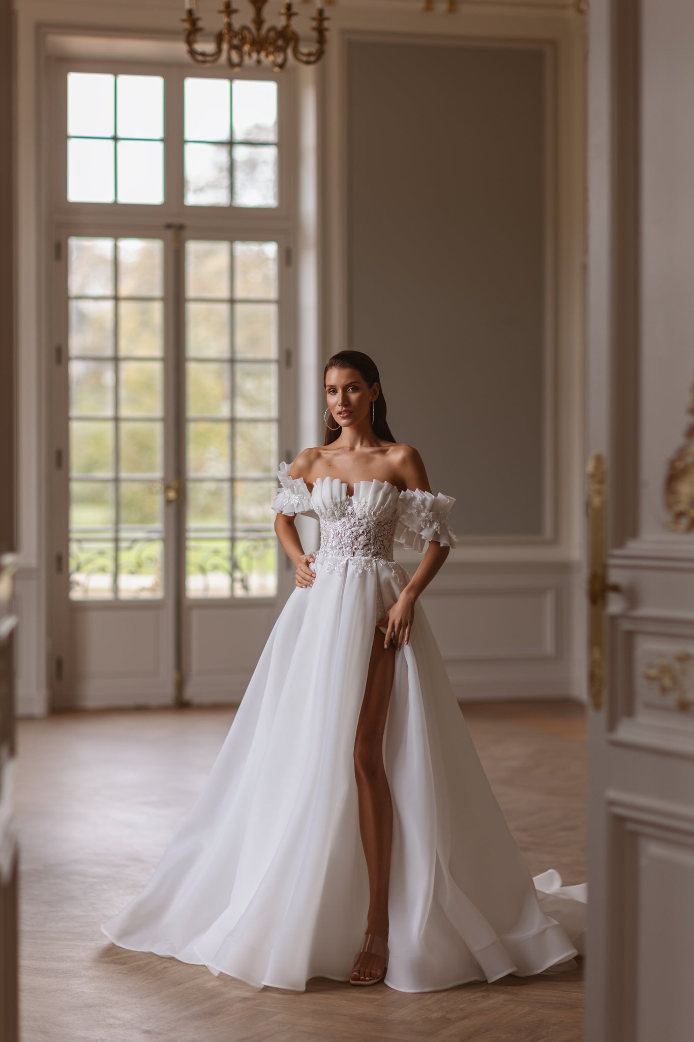 Organza Wedding Dress with Pleats