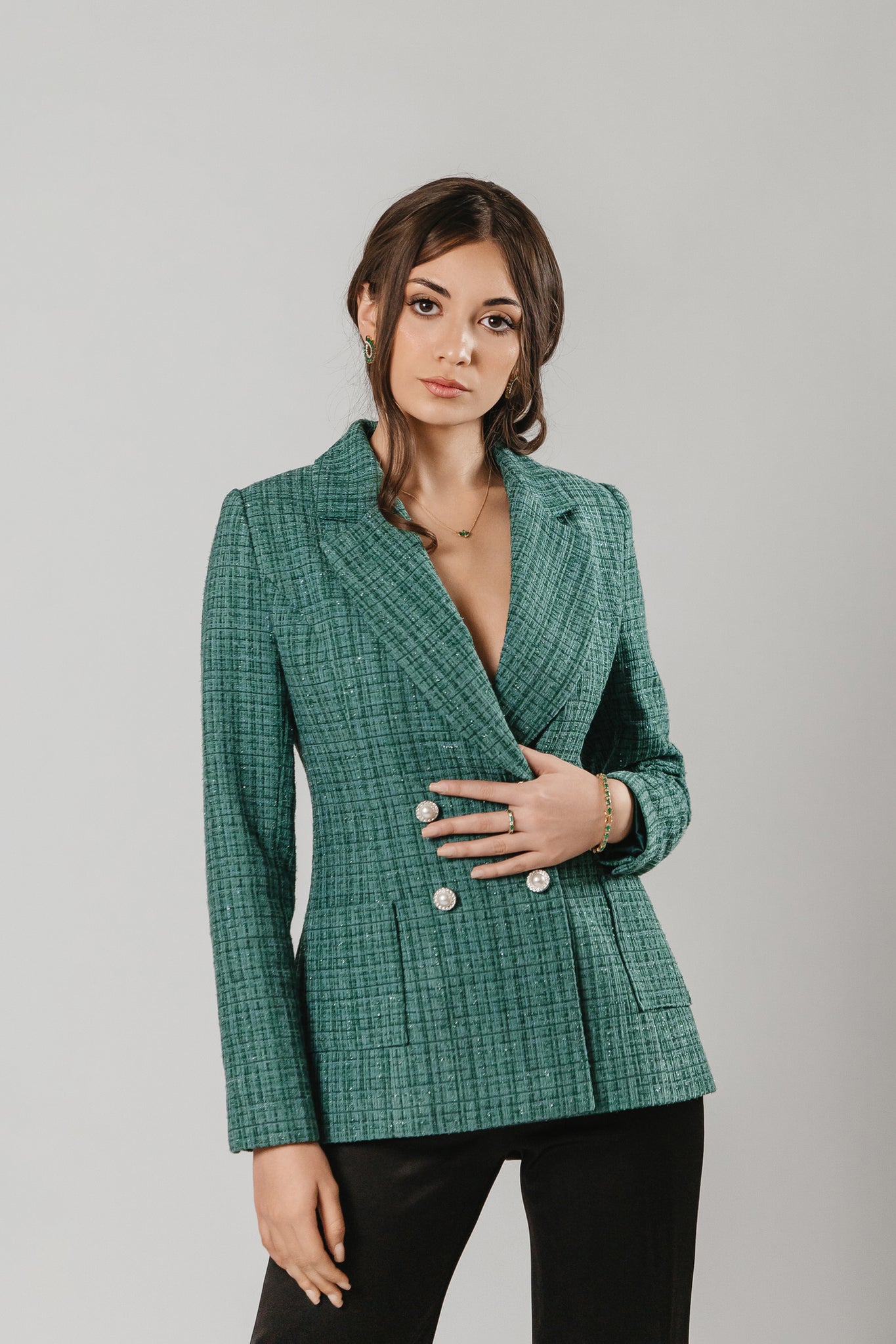 Tweed Fabric Blazer