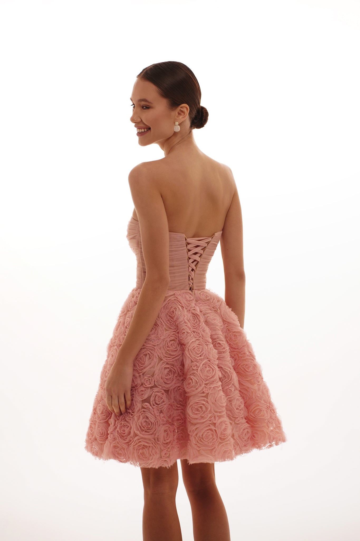 WEDDING DRESS WITH ROSE EMBROIDERED SKIRT AND BOLERO
