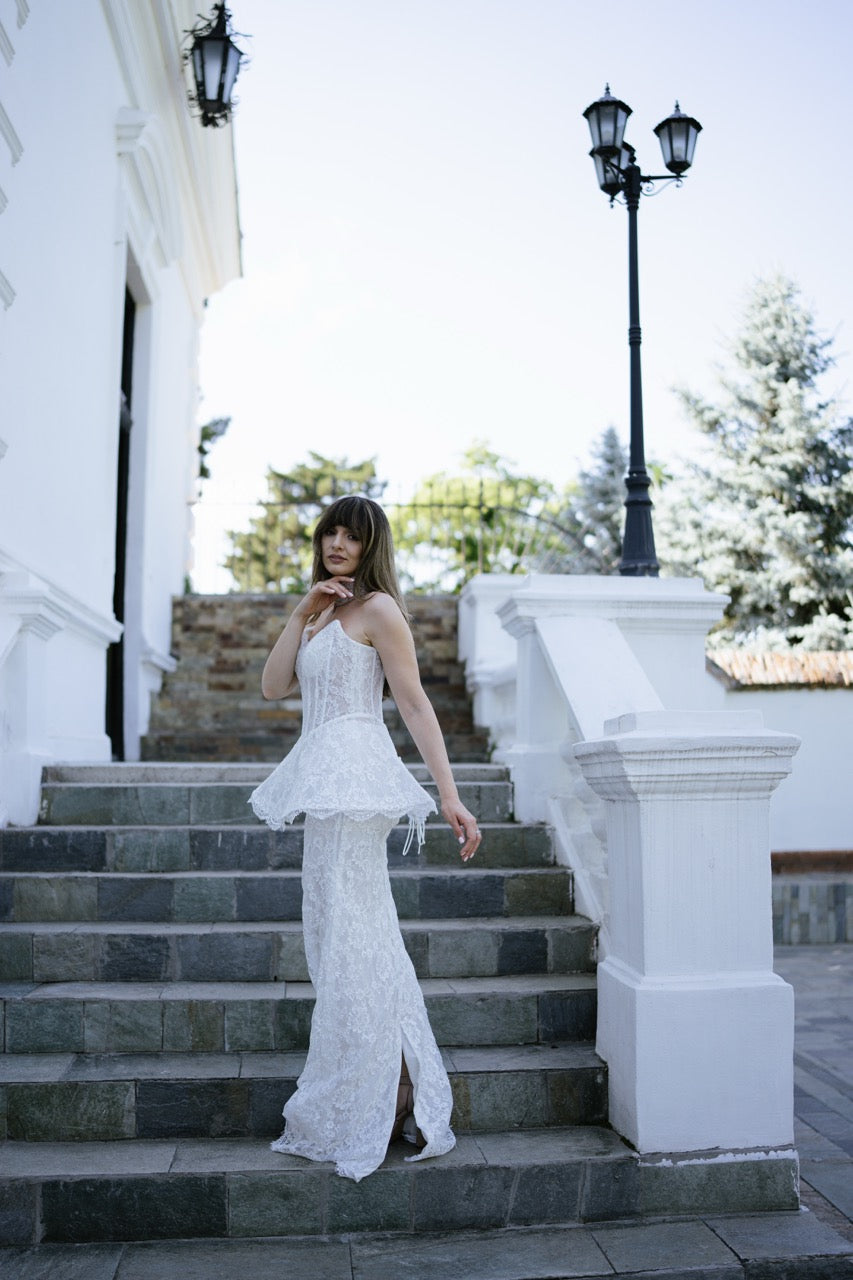 Luxury Lace Mermaid Wedding Dress with Corset Bodice and Choker