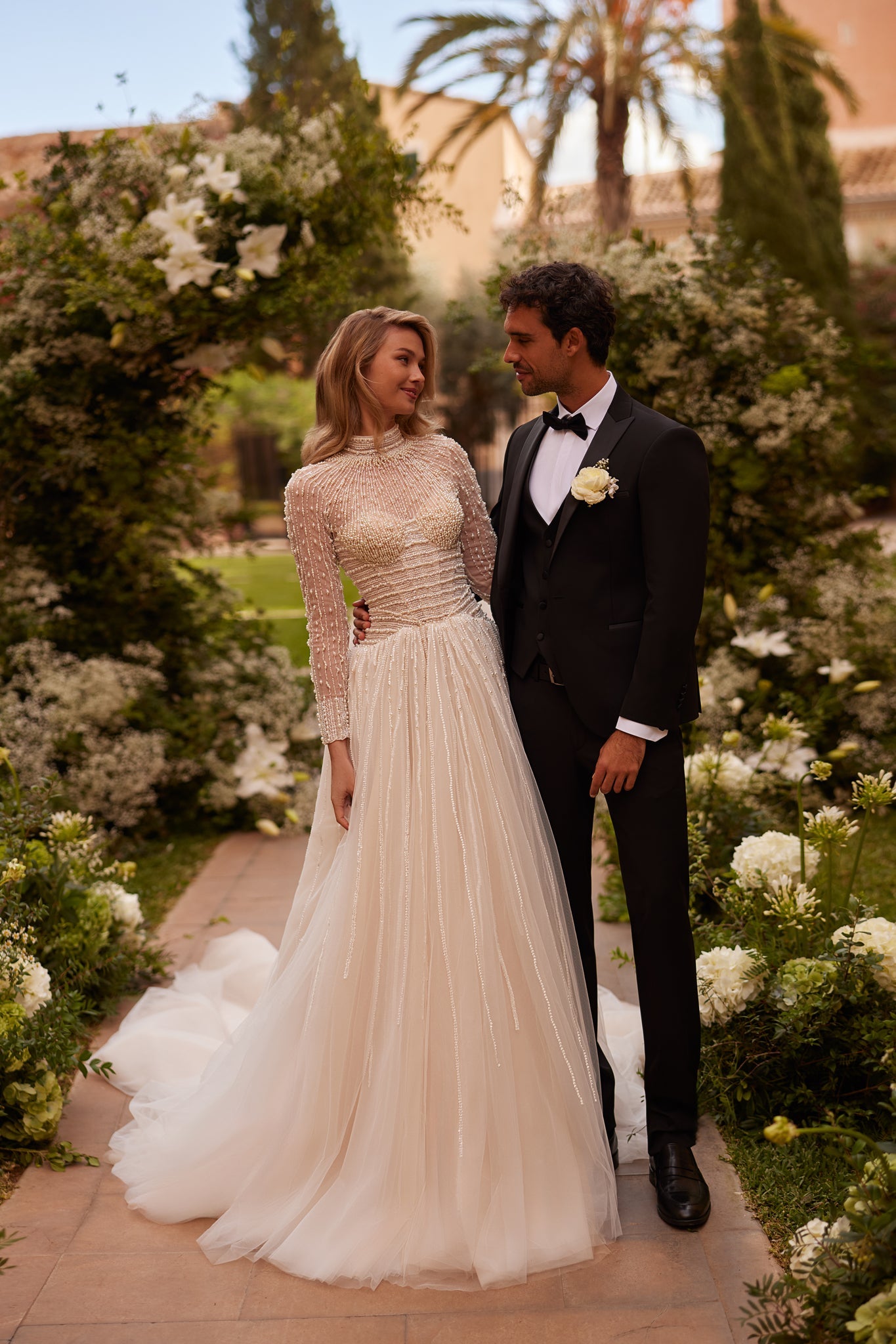 A-Line Wedding Dress with Pearls
