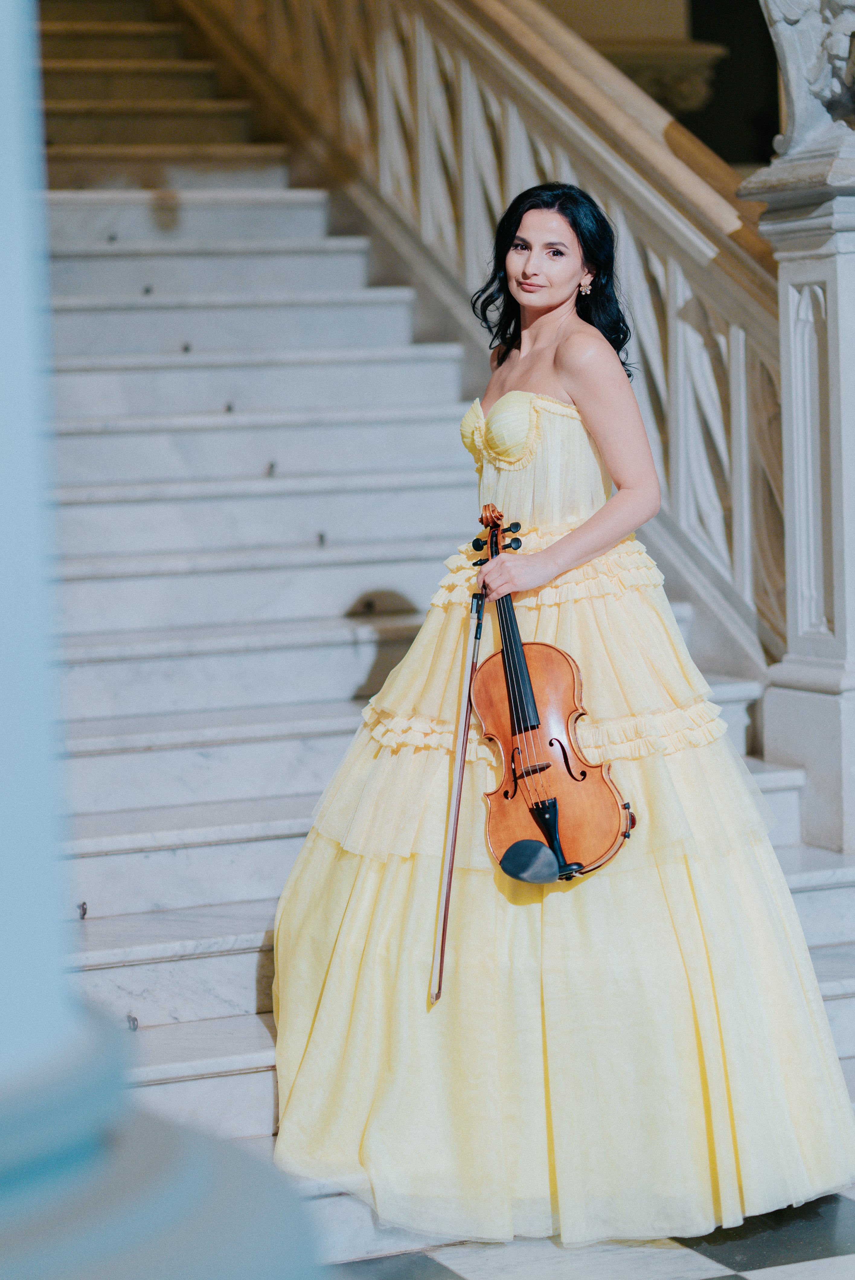 Elegant Yellow Evening Gown Dress