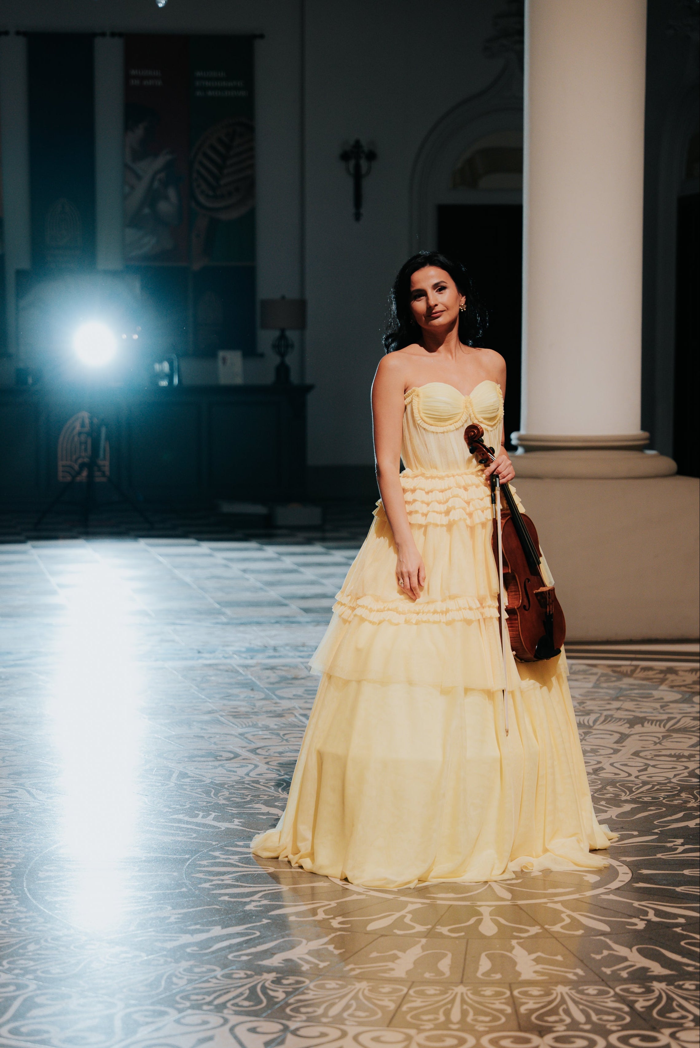 Elegant Yellow Evening Gown Dress