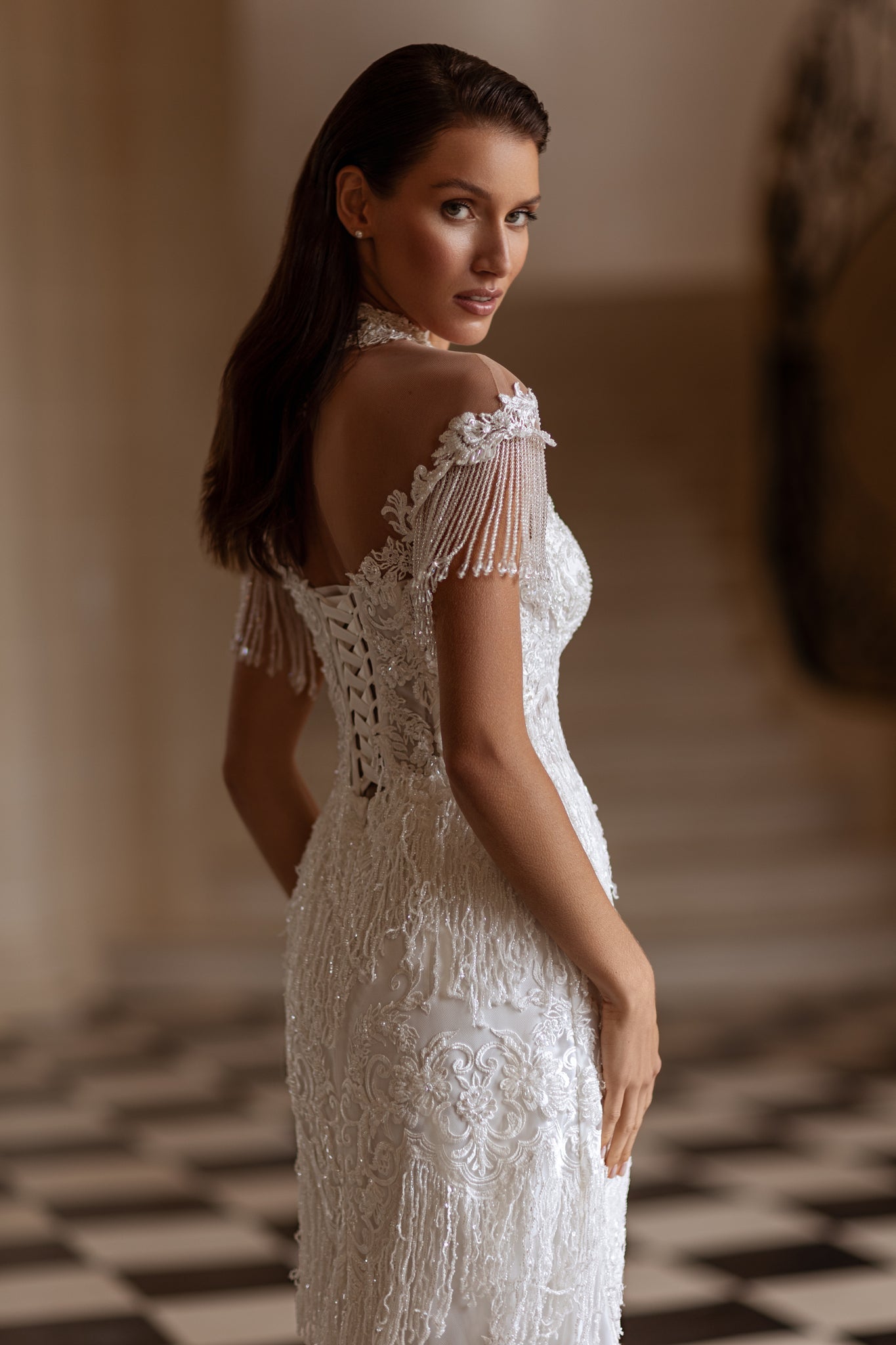 Gatsby-Inspired Fringe Wedding Dress