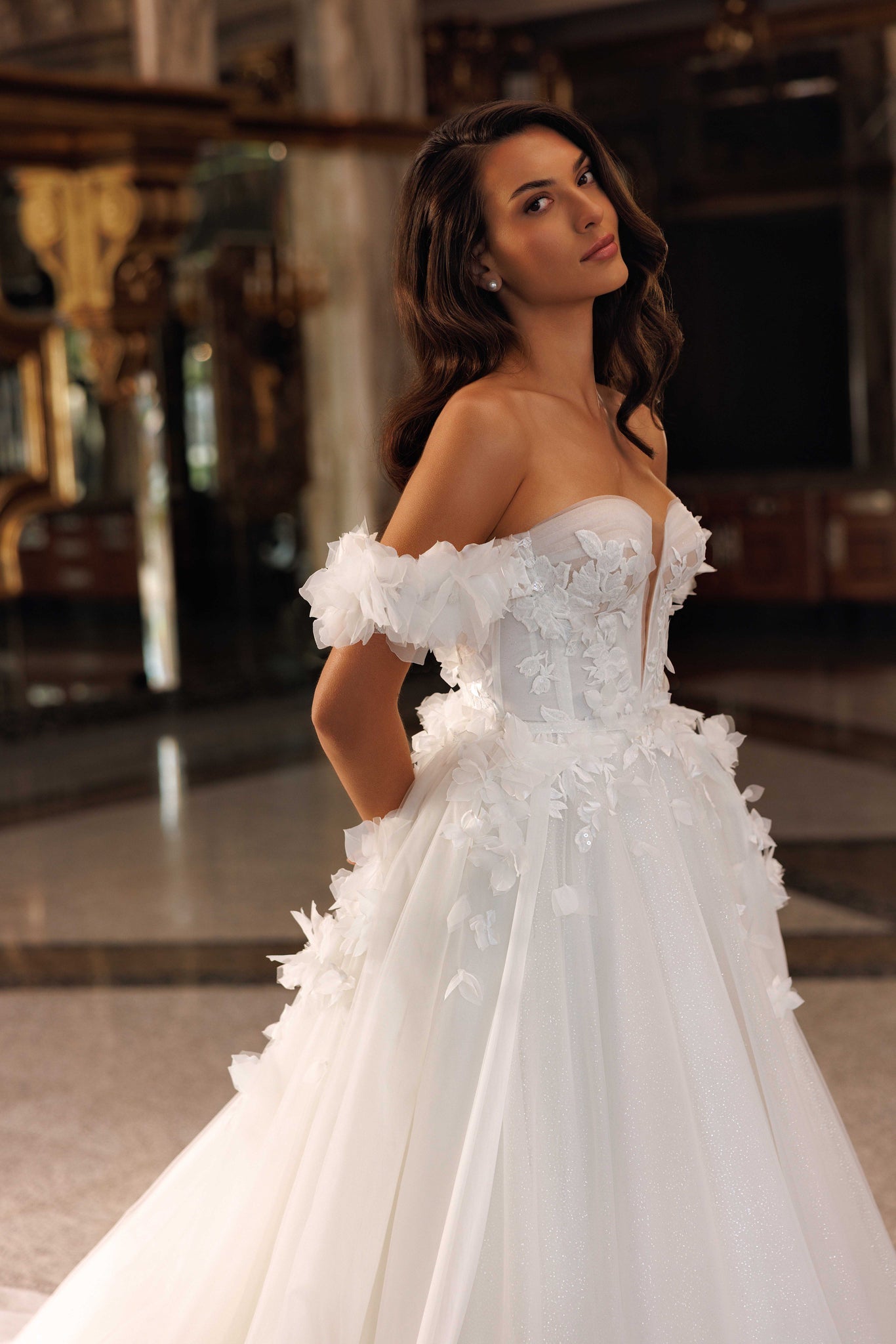 LUXURIOUS WEDDING DRESSES MADE OF 3D FLORAL EMBROIDERY
