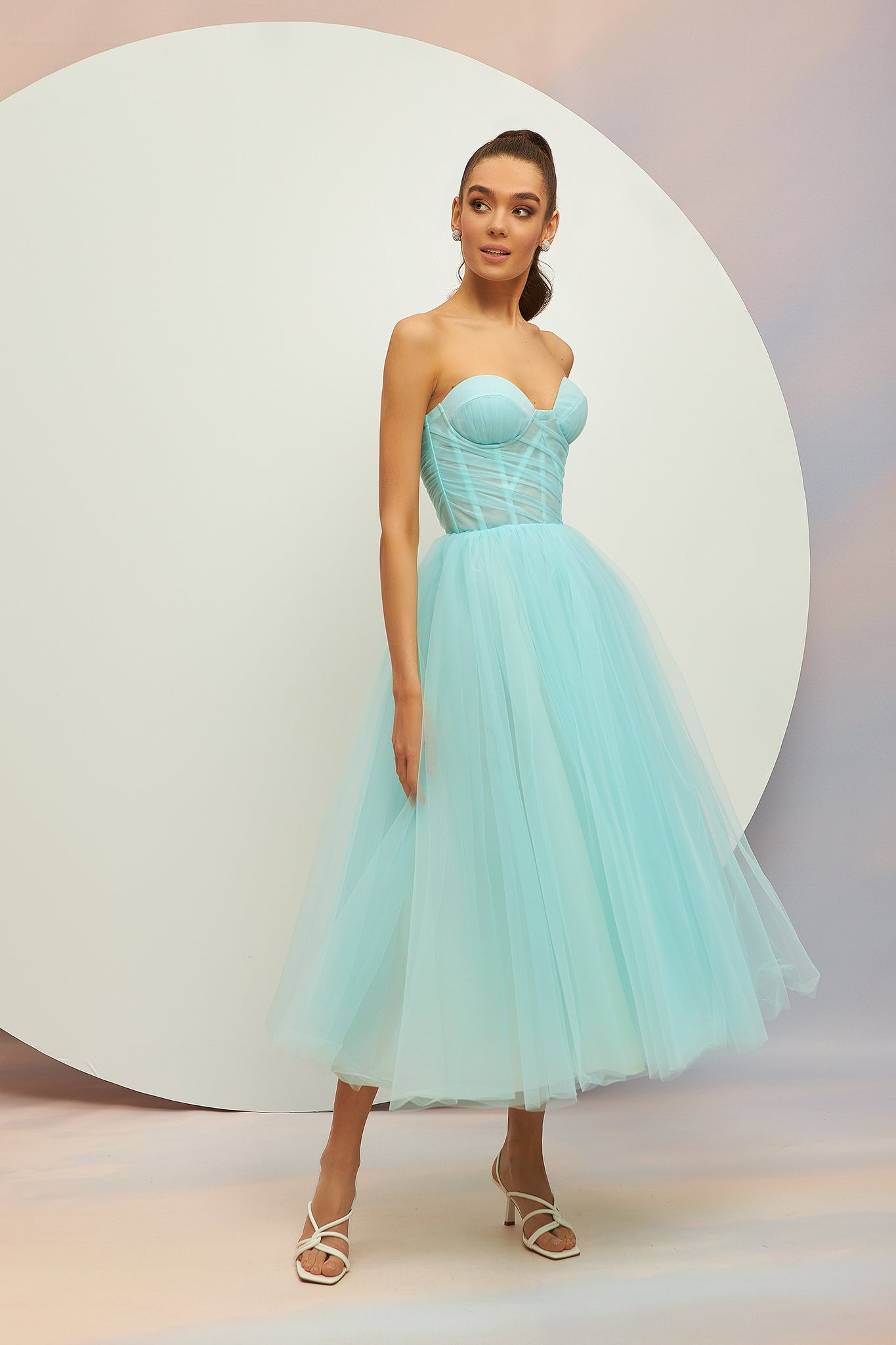 MIDI TULLE EVENING DRESS