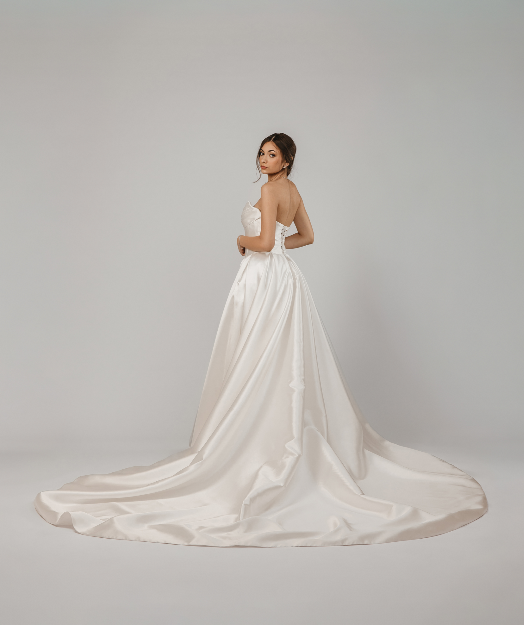 Mikado Wedding Dress with V-Neck Corset