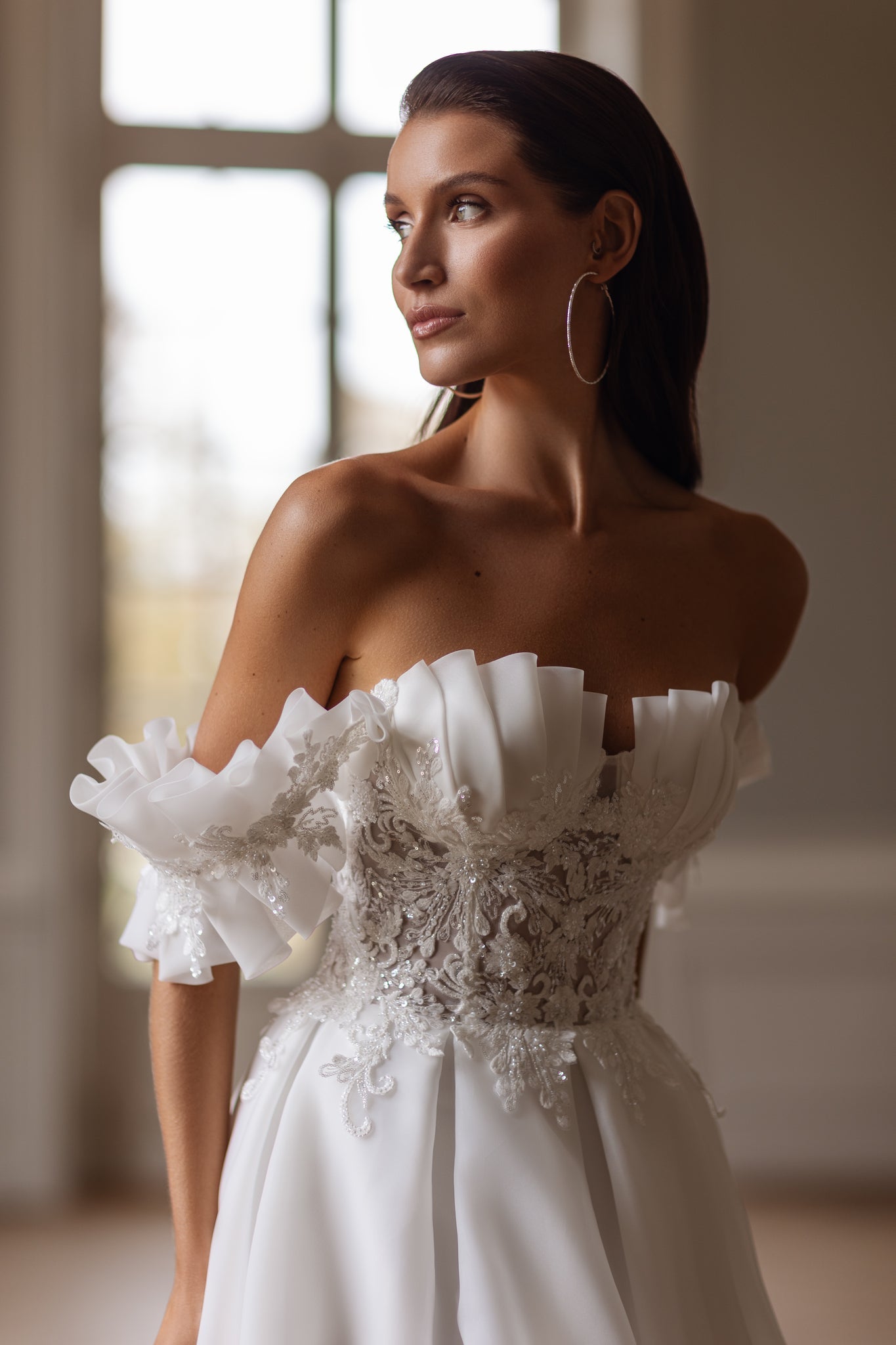 Organza Wedding Dress with Pleats