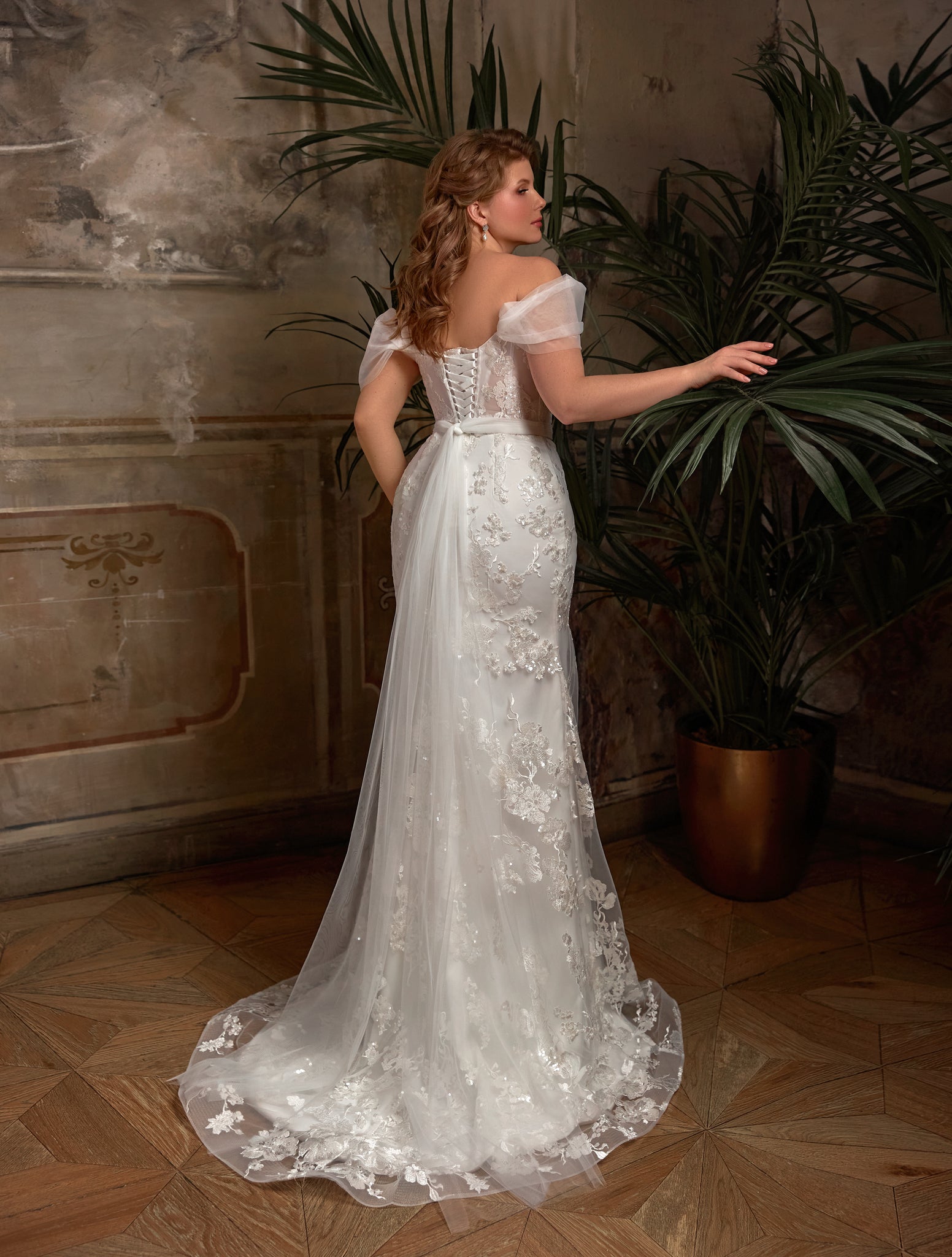 Plus Size Wedding Dress with Slit