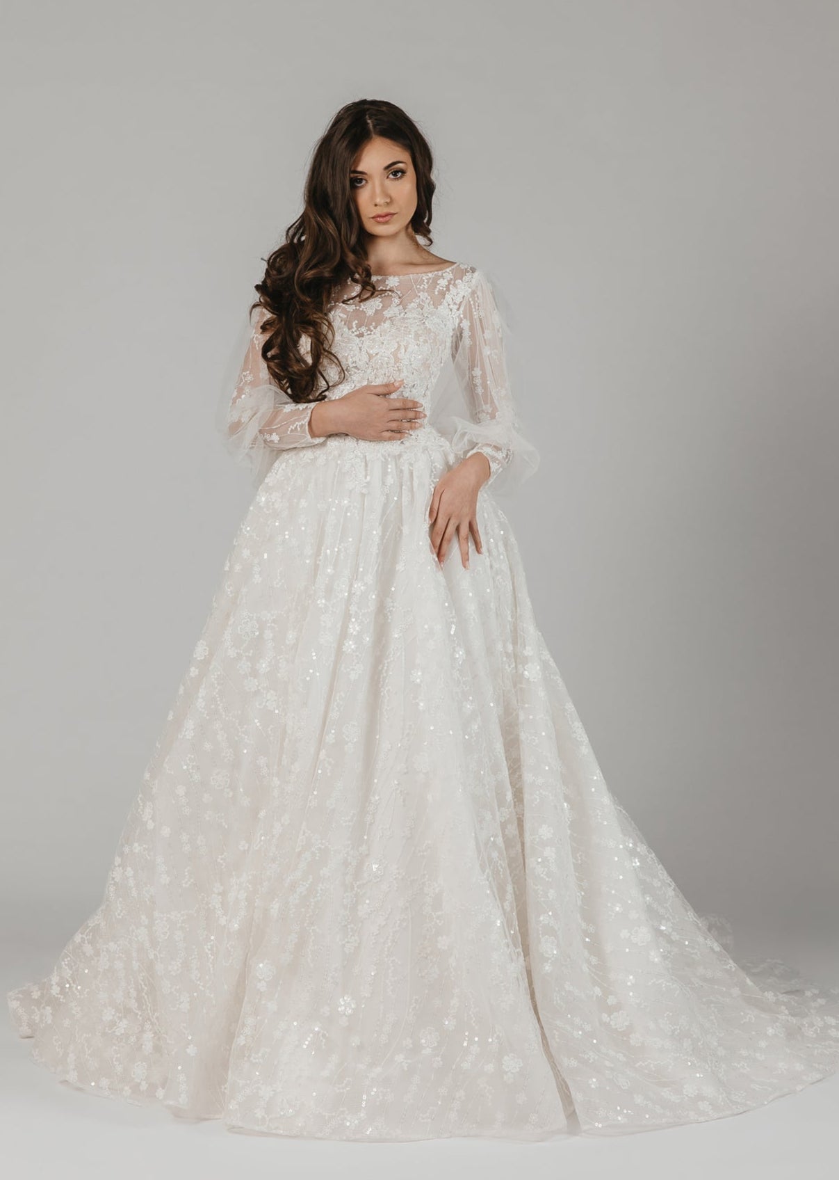 Princess Wedding Dress with Floral Appliqués
