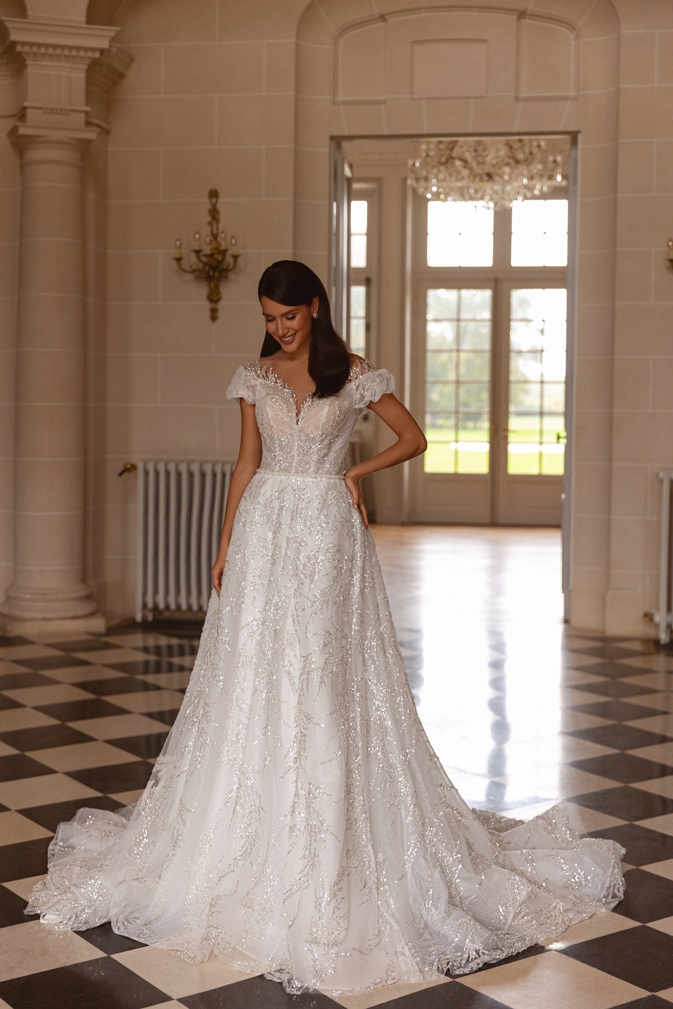 Wedding Dress with Glitter and Sequins